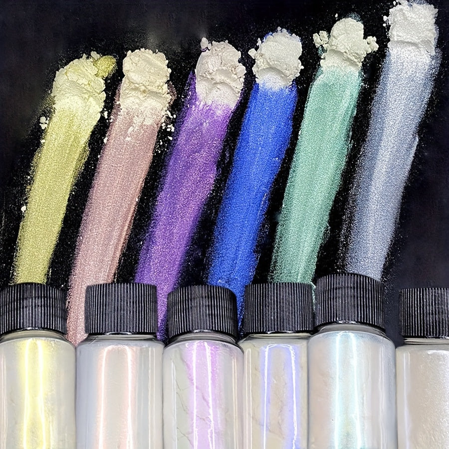 3pcs White Pearl Nail Glitter Powder - Aurora Dust & Moonlight Mirror Effect Pigment for Stunning Nail Art